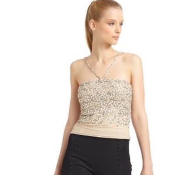 Giorgio Armani Jade Beaded Crop Top - Picture 7 of 8